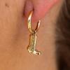 European-American 18K Gold Cowboy Boot Ear Cuffs - Simple, Versatile, Retro Punk Style Earrings