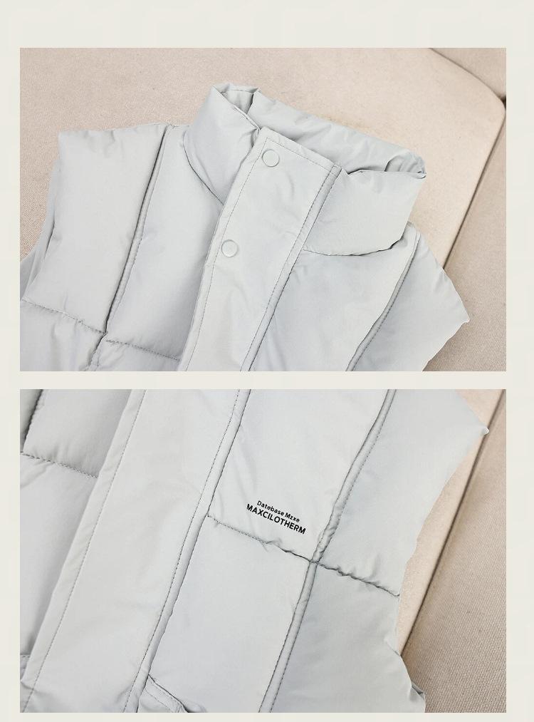 Kids' Thickened Stand Collar Down Cotton Vest - Stylish Autumn/Winter Outerwear for Boys and Girls