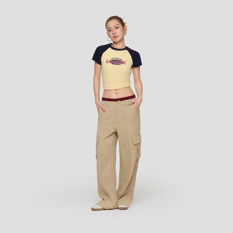 GAP Women's 2026 Summer Lyocell Blend Wide-Leg Cargo Pants