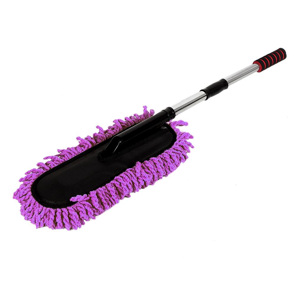 

Car Cleaning Brush Window Duster Stainless Steel Retractable Handle Dusting Tool (Purple)