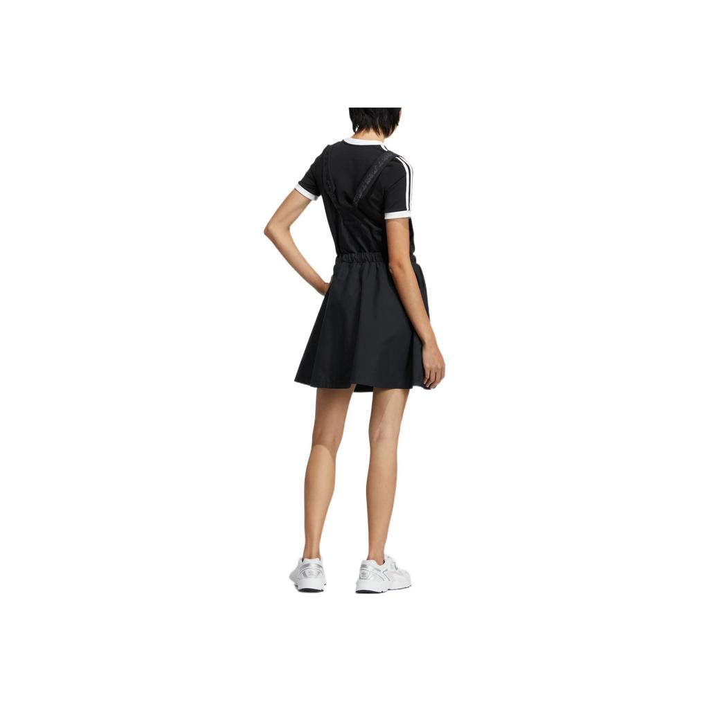 Adidas Originals Trefoil Solid Color Suspender Sports Dress Women Dress Black HS9495