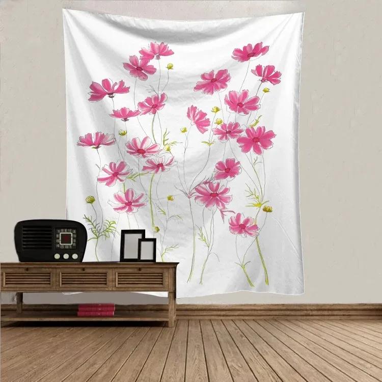 Simple Floral Pattern Tapestry Bedroom Living Room Tapestry Home Wall Decoration Tapestry