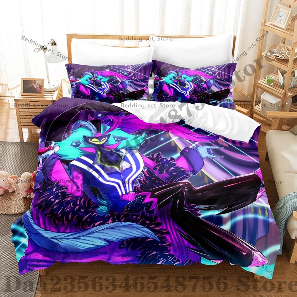 Helluva Boss Bedding Set Single Twin Full Queen King Size Bed Set Adult Bedroom Duvetcover Sets Anime Bed Sheet Set