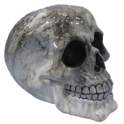 [R1462] - Reçine heykelcik 'Kafatası' gri (mermer) - 15x12x10. 5 cm