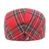 Cotton Plaid Beret Cap Short Brim Women Artist Hat Simple British Forward Hat  School