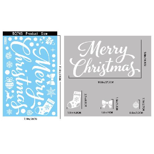 New Christmas Party Decoration Creative Bells, Reindeer, Santa Claus, Electrostatic Stickers, Snowflakes, Snowmen, Glass Stickers