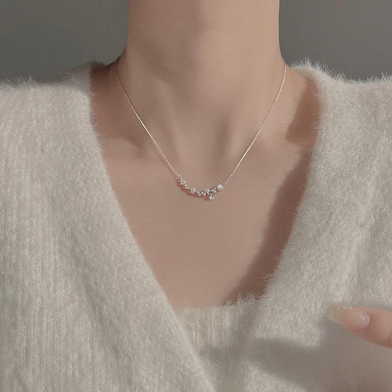 Shining Star S999 Sterling Silver Versatile Clavicle Necklace - Fashionable Cold Style Jewelry, Perfect Christmas Gift