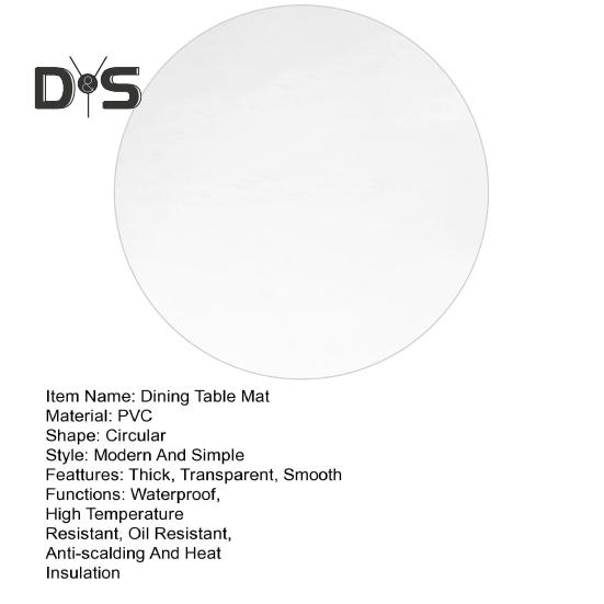 Transparent Dining Table Mat Thickened Visible Round Table Protector Oilproof Non-Slip Heat Resistant Waterproof Table Pad for Coffee Table
