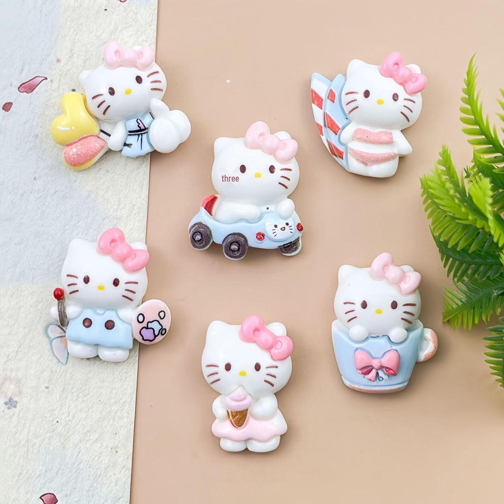 Playful Cartoon Cat Resin DIY Accessories: Glue, Phone Case, Hair Clip, Magnet, Water Cup Sticker