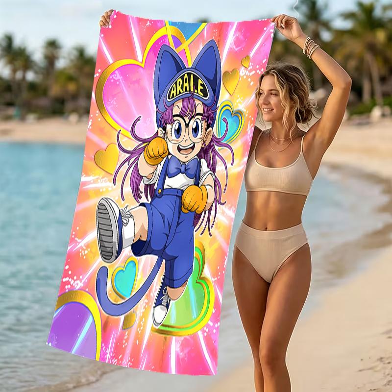 Beach Towel with Arale Pattern - soft,absorbent,machine washable Lightweight&Modern,swimming,Travel Essentials