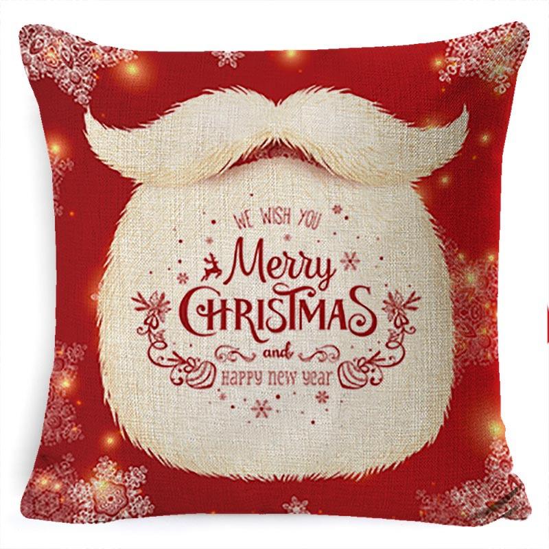 Pillow Cushion Cover Linen Santa Claus Pillow Cover Linen Material