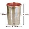 Steel and Copper Glass Tumbler, Drinkware, 250 ML Each, Set of 4