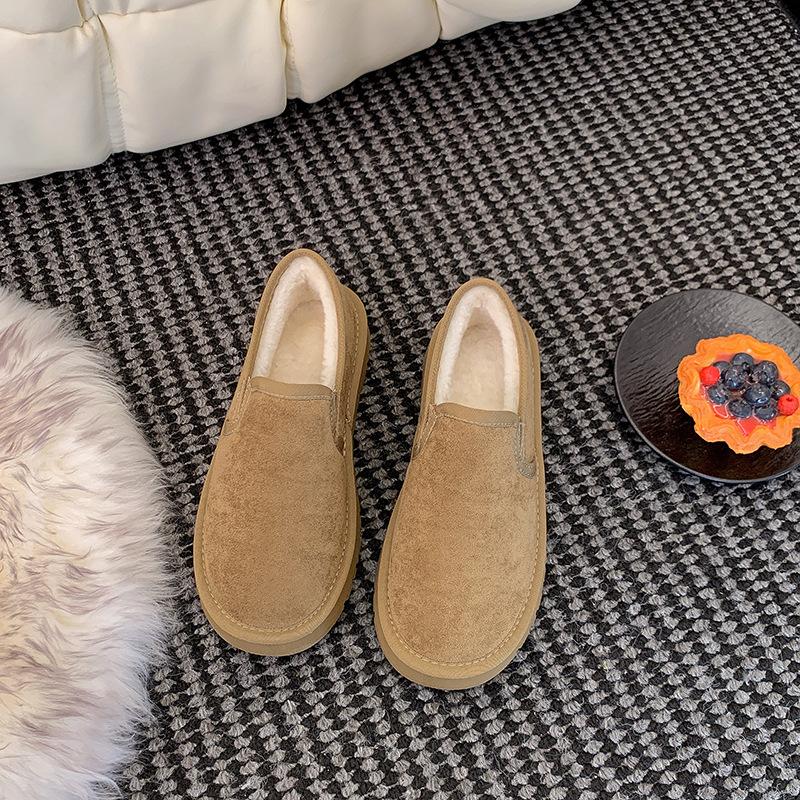 Winter large size couple versatile soft sole non-slip pregnant women cotton shoes velvet warm student bread cotton shoes women