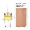 450Ml Tritan Straw Cup Milk Tea Cup Coffee Cup Multi-Color Belt Waist Sleeve Straw Water Cup