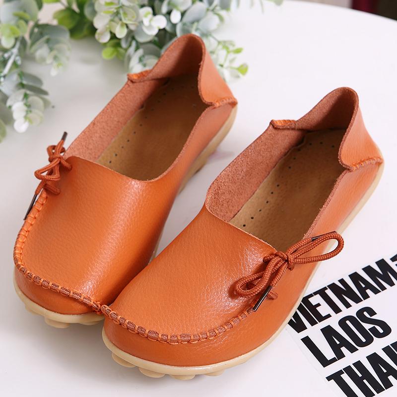 Damskie buty na platformie Oryginalne skórzane buty dla mamy Sznurowane Regulacja szczelności Retro Wygodne chodzenie Antypoślizgowe buty w dużym rozmiarze