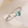 Fashion Zircon Heart Birthstone Rings For Women Stainless Steel  Color Birthstone Ring Aesthetic Wedding Jewelry Gift