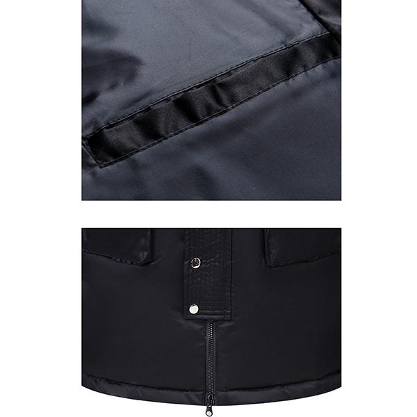 Men's Winter Big Hairy Collar Down Jacket Medium-length Thickened Lapel Warm Coat