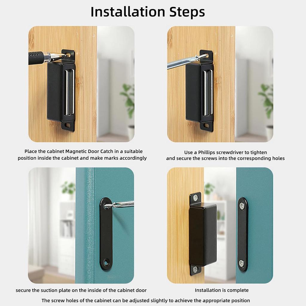Mini Cabinet Magnetic Catch,Door Catch with Strong Magnetic for Cabinet,Stainless Steel for Cupboard Drawer Kitchen Wardrobe
