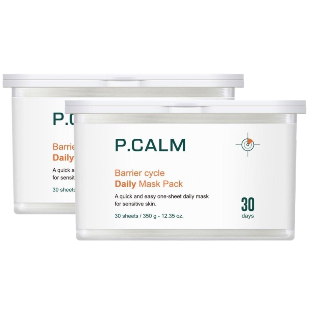 

P.CALM Barrier Cycle Daily Mask 30 Sheets [1+1] Double Set - Sebum Control & Soothing Moisture Mask