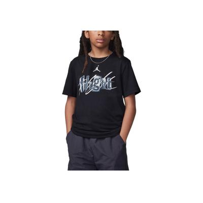 Flight Team Bequemes Lässiges Weiches Kurzarm-T-Shirt Kinder Tops Schwarz HQ7557-010