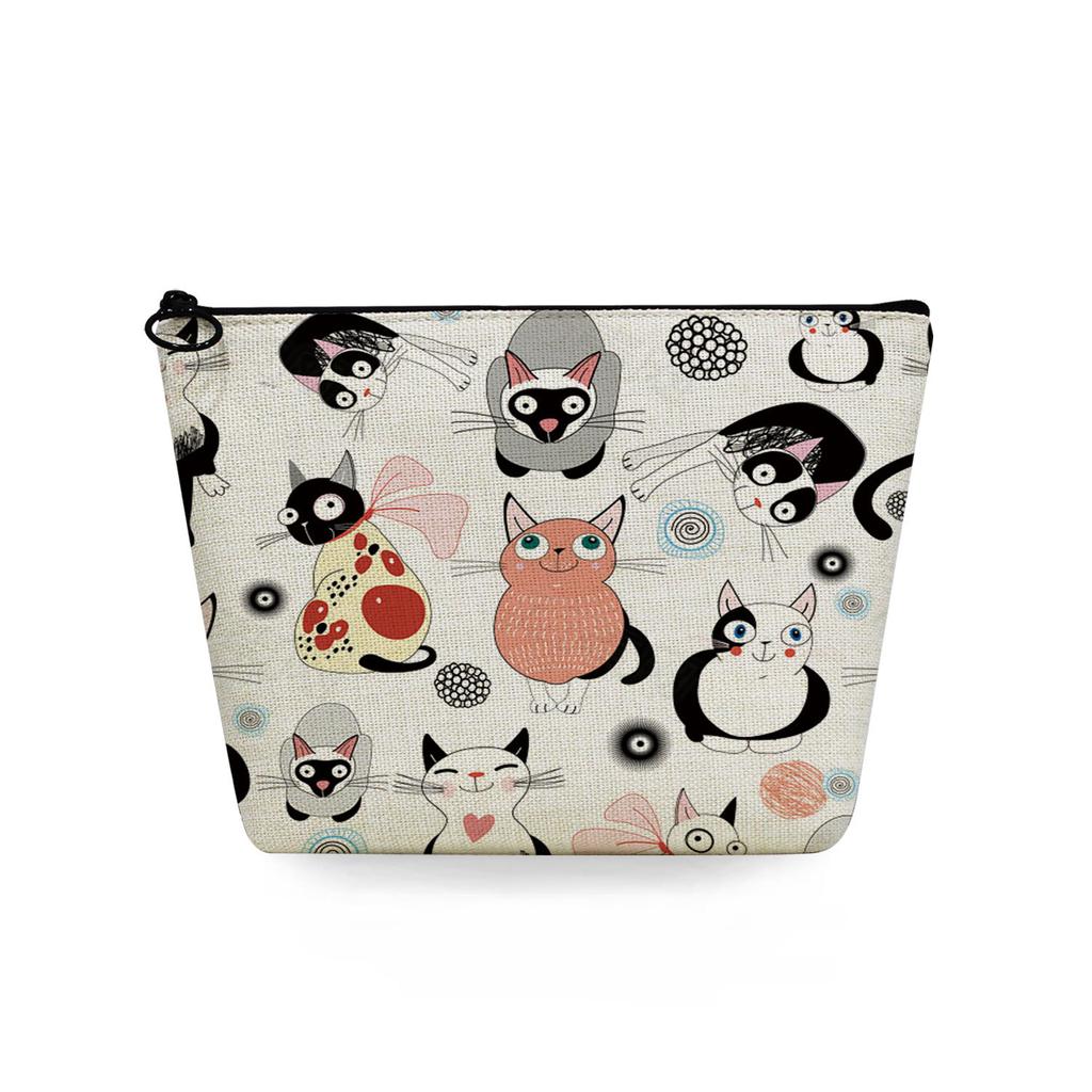Women Cartoon cat Print Cosmetic Bag Toiletries Organize Travel Storage Case 6868
