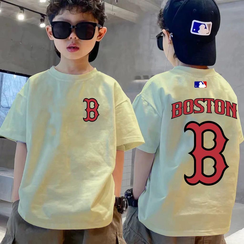 Children's printed letter trendy short sleeved shirt