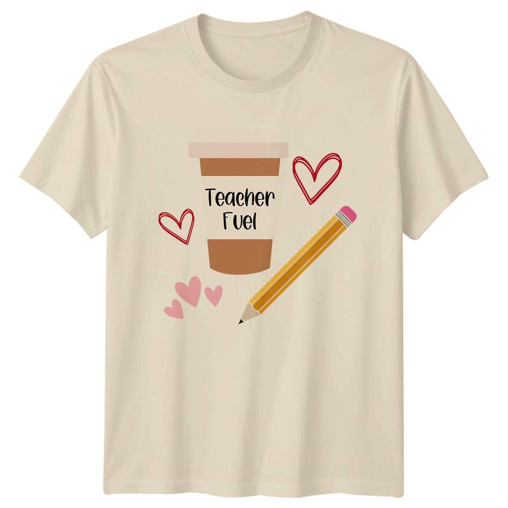 Teacher Fuel Coffee TShirt Pencil Hearts Cute Teacher TShirt