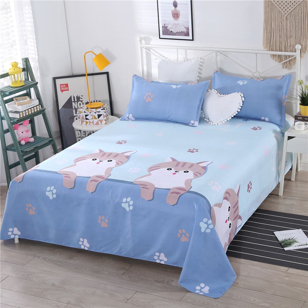 Bed Sheet and Pillowcase Sanded Skin-friendly Dormitory Bed Sheet Bedding Four Seasons Universal Bed Sheet