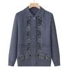 Spring Autumn Middle-Aged Elderly Women's Sweater Thin Cardigan Jackets Casual Long Sleeve Coats Female Knitted Sweater