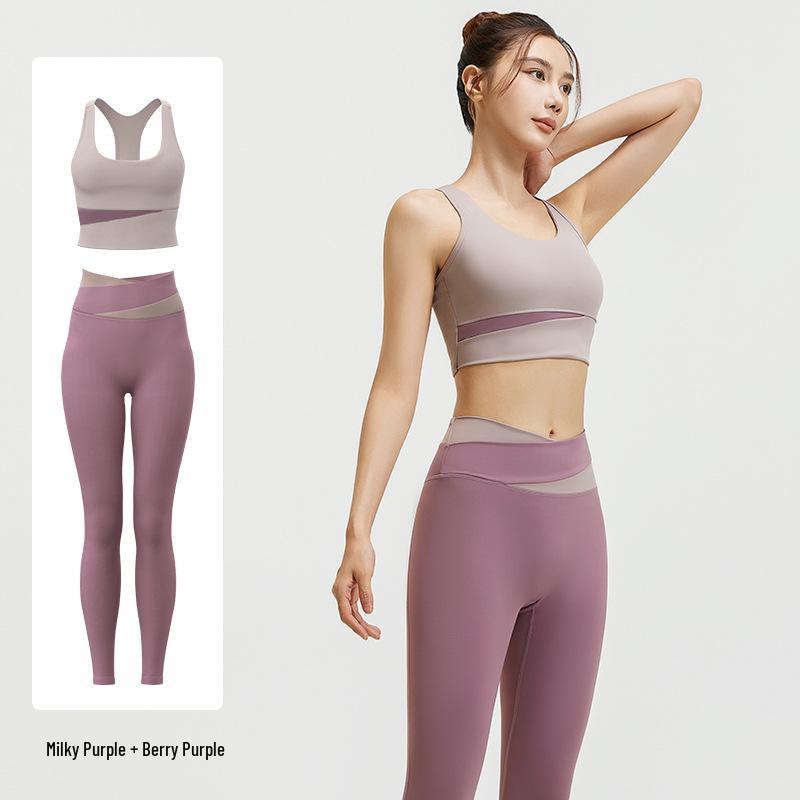 High Waist Tummy Control Shockproof Yoga Set: Tight Butt-Lifting, Nude-Feel Fitness Wear