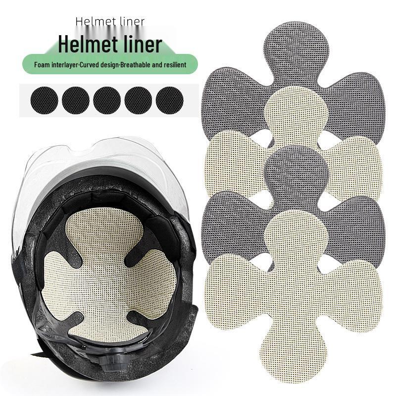 Motorcycle Helmet Liner Pad - Bio-Based Inner Cap Accessory, Universal Fit, Non-Hair Pressing.