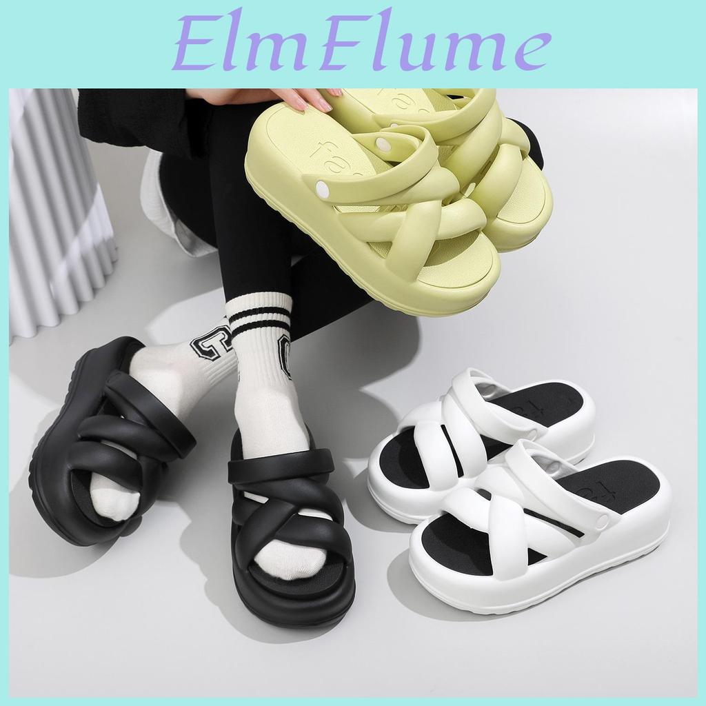New Womens Summer Eva Material Slippers With Thick Sole Design Soft Comfortable Fashionable And Casual Versatile Slippers