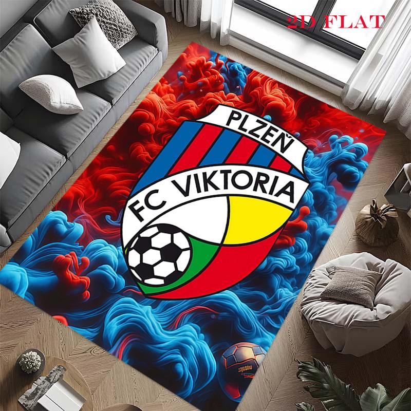 FC Viktoria Plzeň Koberec pro obývací pokoj, ložnici, domov, dekorace na pohovku, protiskluzová podložka pro děti
