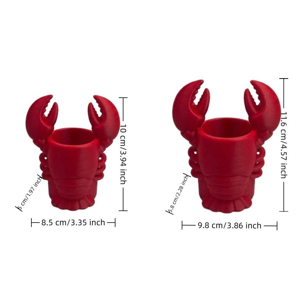 3D Printed Lobster-shaped Pencil Holder Lobster Shape Animal Shape Stand-Up Pen Pouch Plastic Desktop Storage Cup Home Decor