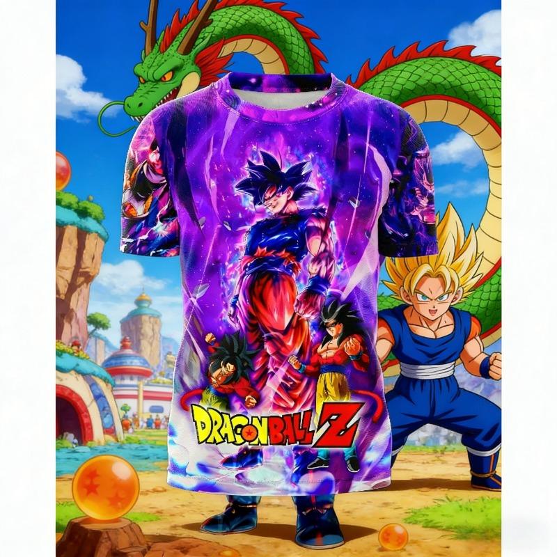 

2026 Летняя Ретро Футболка Dragon Ball для Фитнеса Мужская Оверсайз 3D Печать Короткий Рукав Семейная Унисекс Детская Спортивная Футболка S