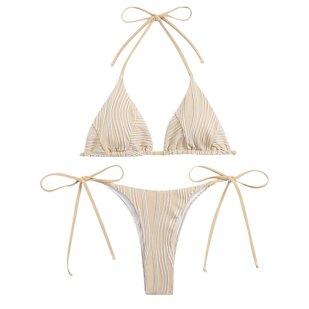 Women's Spring And Summer Sexy Print Split High Waist Bikini Swimsuit (2 Sets)