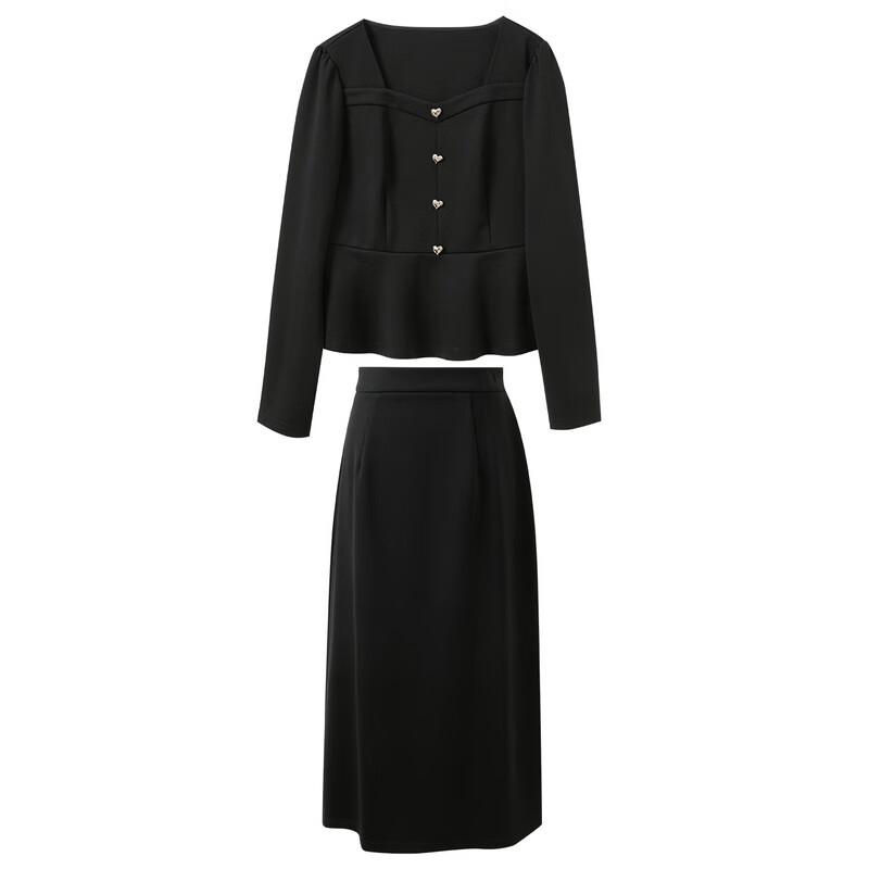 Sancai Plus Size Winter Two-Piece Top & A-Line Skirt Set