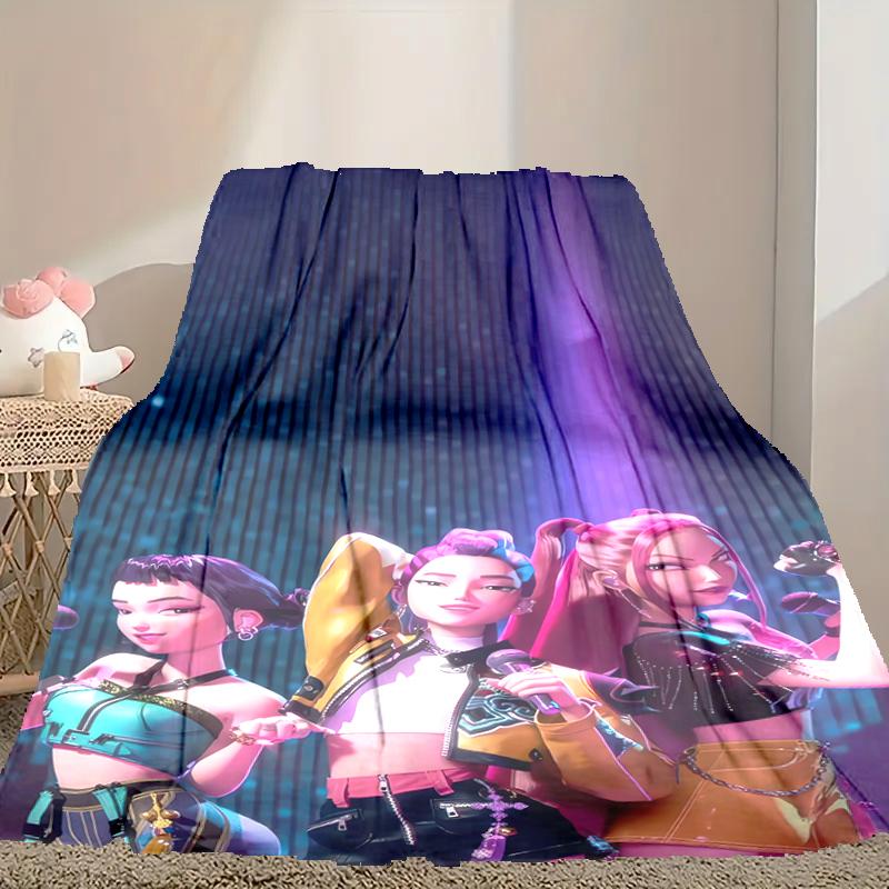 1 Stück pflegeleichte Kpop Dämonenjäger Decke, Perfekt für Sofa, Bett, Zuhause, Reisen & Mehr, Warme & Langlebige Bedruckte Decke