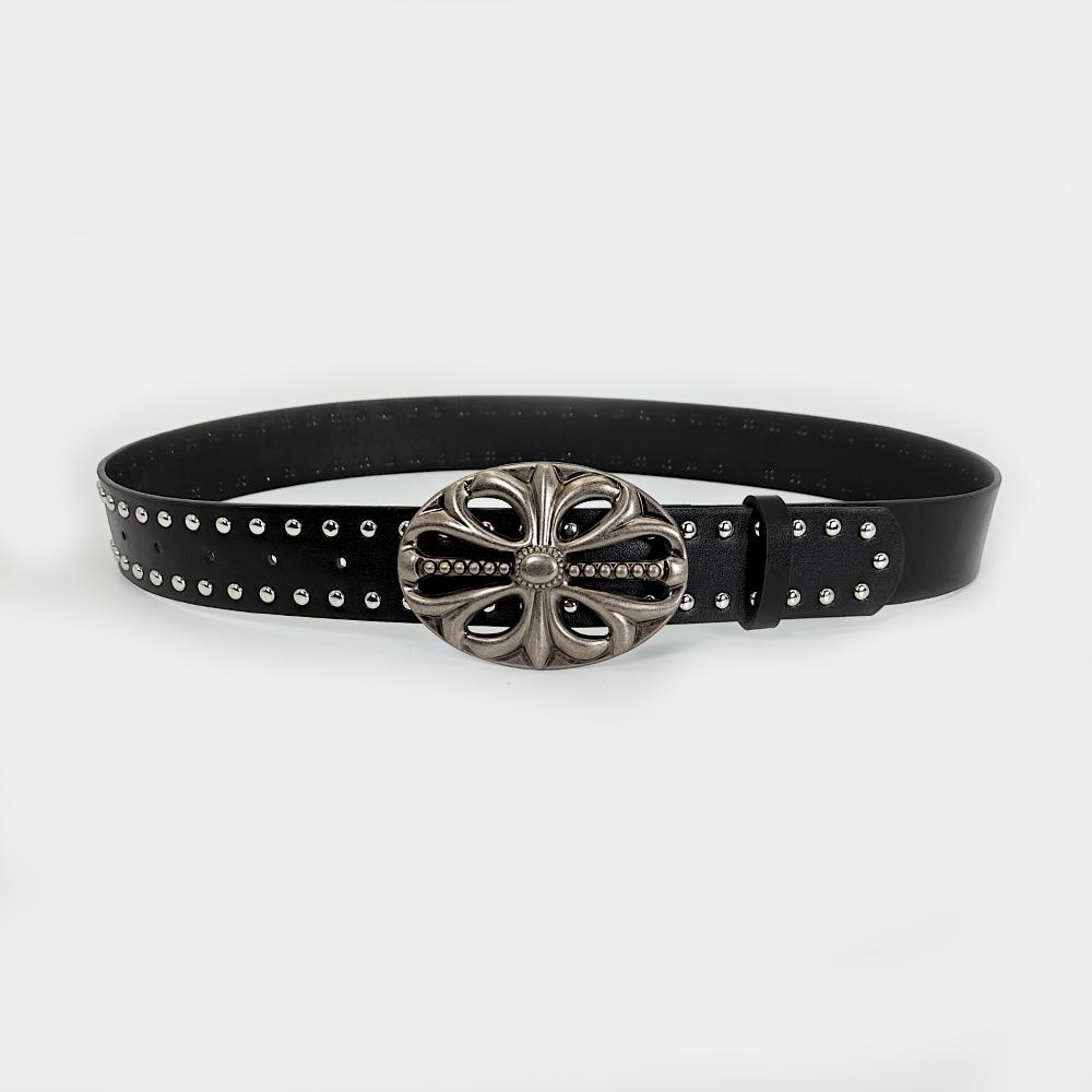 Unisex Jeans Belt Female Punk Gothic Wide Belts For Women Luxury Brands Hollow Cross Hearts Men's belt Male Rivet Waistband