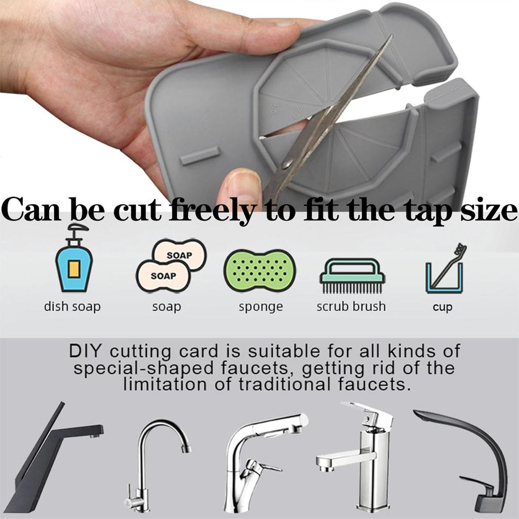 Sink Splash Guard, Pack of 2 Mini Kitchen Faucet Mat, Can be Used on Both Sides, Tap Sink Splash Guard, Splash Guard, Suitable for Kitchen Sink,