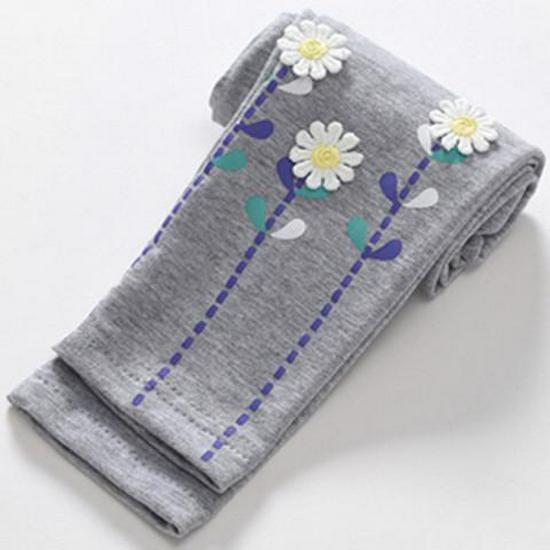 Mädchen Leggings im Prinzessinnenstil mit floraler Stickerei und Hasenprint für Frühling & Herbst