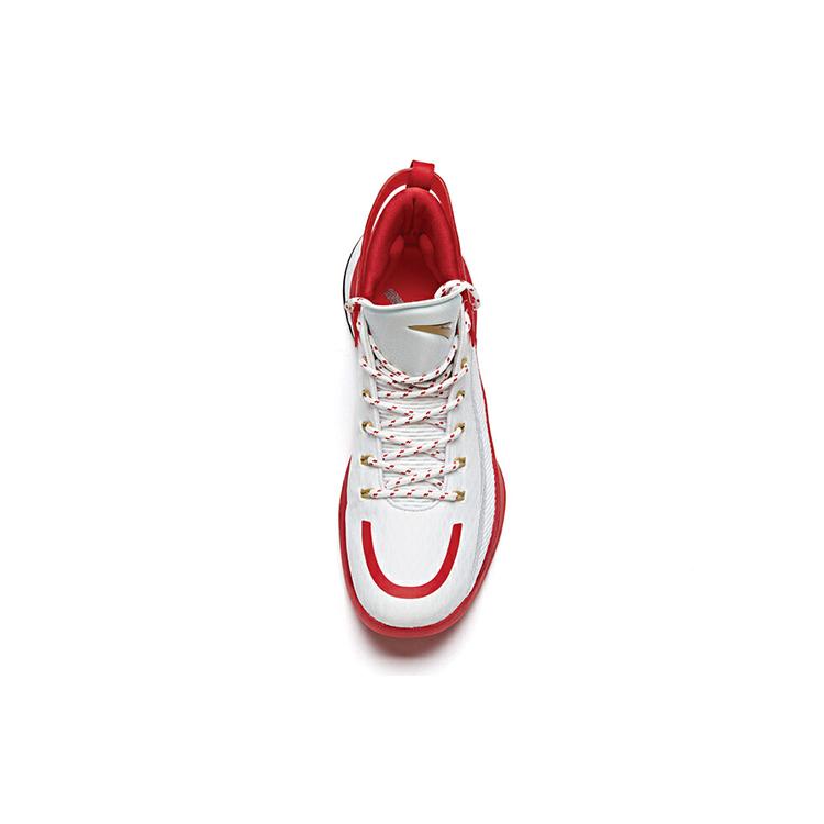 New ANTA UFO2.0 Basketball Shoes Men Mid Top ANTA White/University Red/Metal Gold 112011608-5