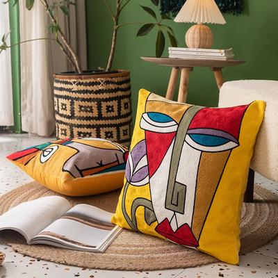 45x45cm Abstract Cushion Cover Pained Picasso Graffiti Pillow Case Art Painting Streak Face Pillowcase Modern Art Home Decor