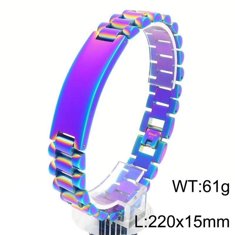 Personalized Curved Bracelet, Trend Lettering Adjustable Strap Chain Titanium Steel Men'S Bracelet