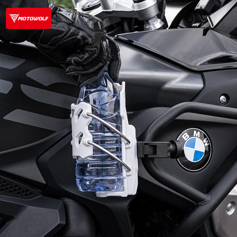 Self-Adjusting Cup Holder for Motorcycle Bike- Anti-Slip Wear-Resistant Water Bottle Bracket Universal for Handlebars