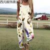 Womens Sleeveless Jumpsuit With Vintage Print Loose Fit Streetwear Style 2026