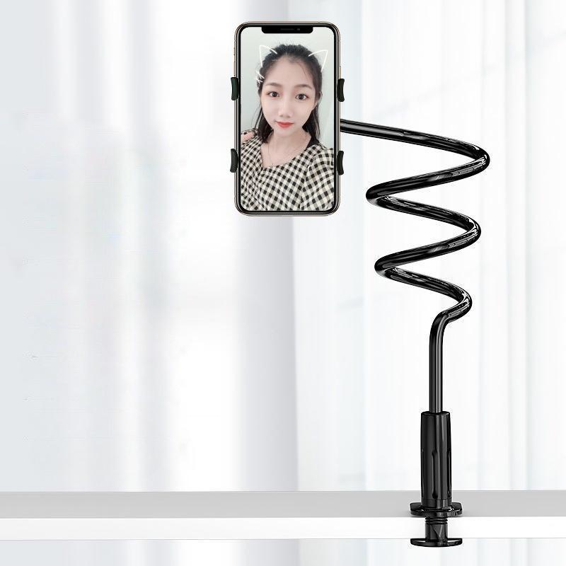 Lazy Bedside Desktop Mobile Phone Clamp Bracket Flexible Long Arm Gooseneck Lazy Person Bracket with Handle Overhead Live Bracket