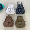 New Polka Dot Backpack Trend Daily Travel College Student School Bag Flip Drawstring Casual Backpack