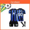 Hochwertiges Inter Mailand 90 Lukaku Kinder-Fußballtrikot Polyesterfaser Stoff Shirt Hose Socken