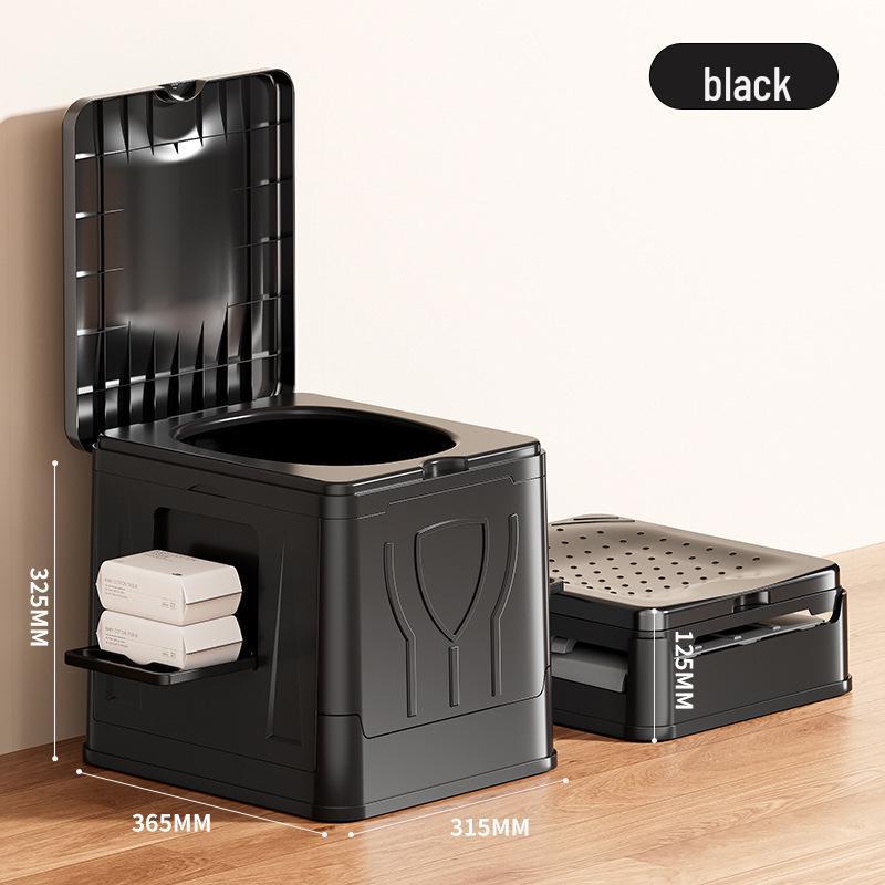 Portable Vehicle-Mounted Folding Toilet for Adults - Emergency, Camping, and Outdoor Use with Solidifier